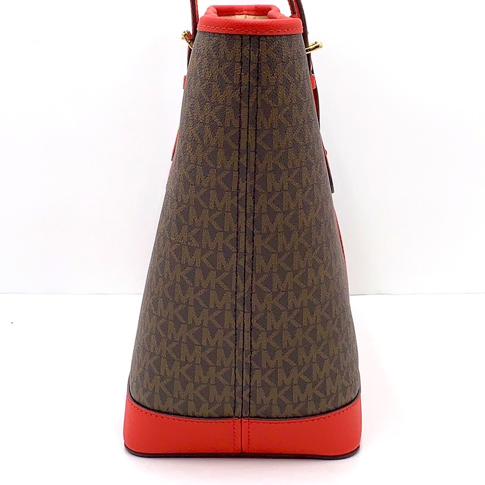 MICHAEL KORS
Jet Set Travel Large Logo Tote Bag Flame/ Brown signature c… - Picture 8 of 15